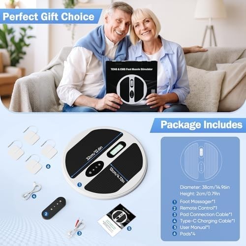 EMS TENS Foot Massager Pain Relief Circulation Booster 12 Modes 20 Intensities