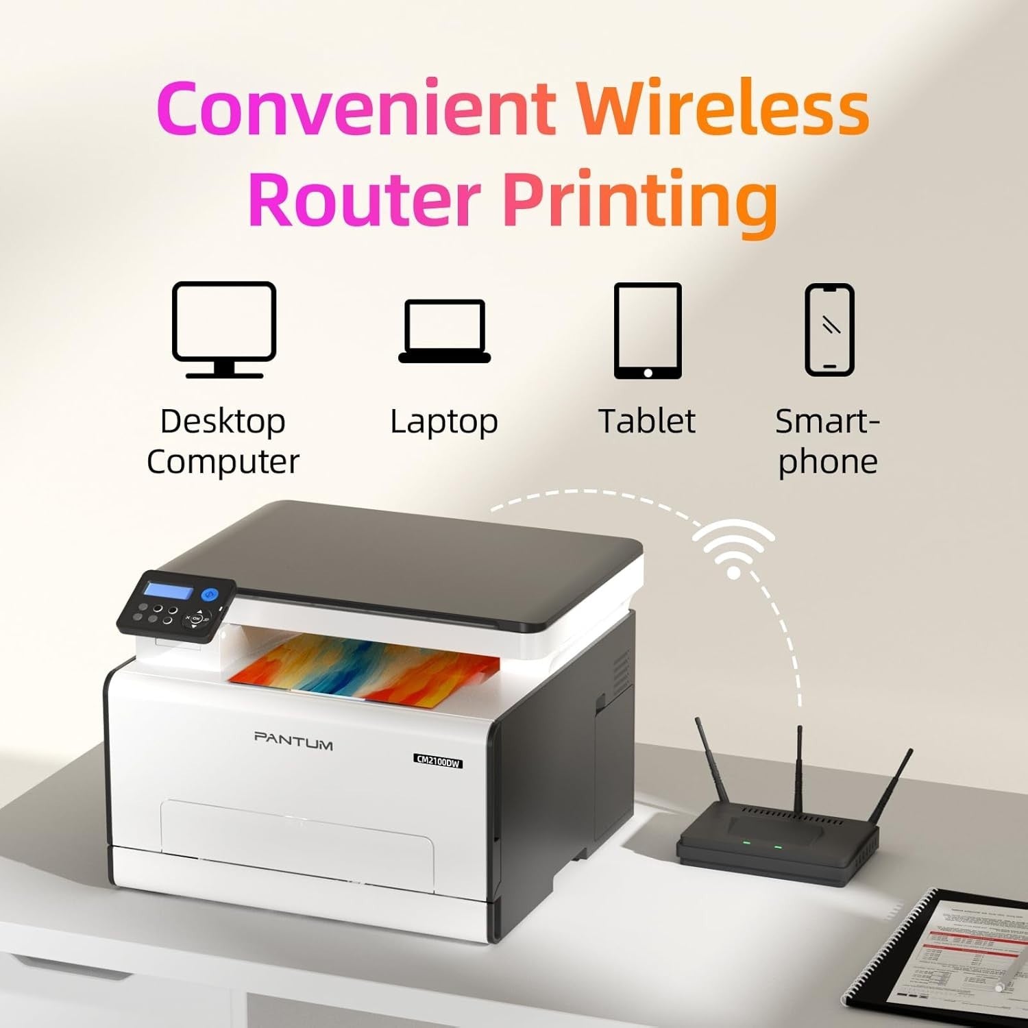White Colour Laser Printer A4 20ppm 3-in-1 Auto Duplex WiFi USB
