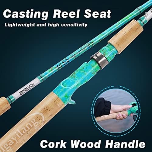 2 Pack Casting Fishing Rod & Reel Combo 5'6" Carbon Fiber