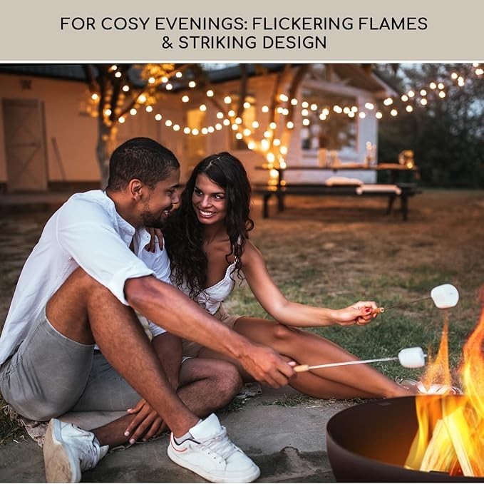 Outdoor Fire Pit BBQ Grill Round Bowl Portable 3-in-1 Garden Heater Table
