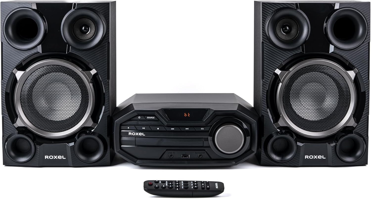 100W Mini Hi-Fi System | Bluetooth, CD, FM Radio, USB MP3, AUX, Remote Control