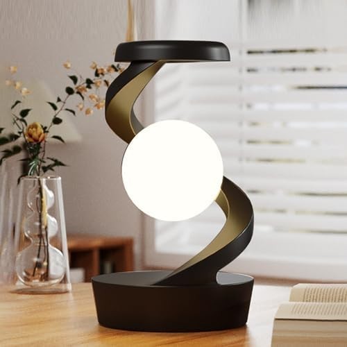 Levitating 3D Floating Bulb Lamp LED Desk Night Light with Wireless Charger