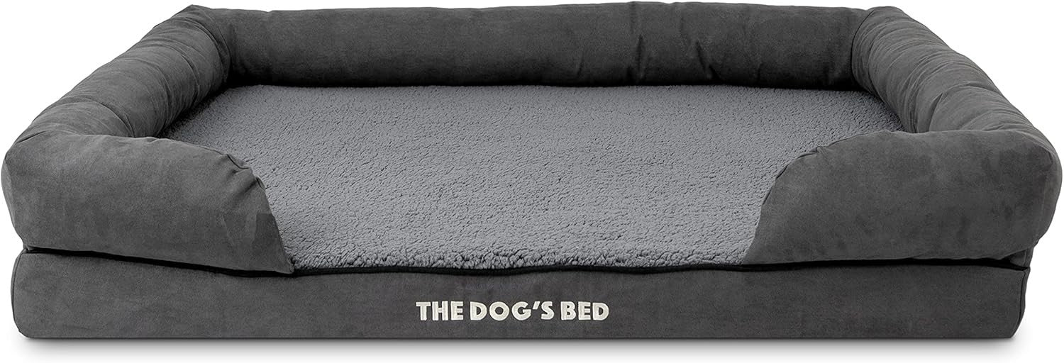 XL Orthopedic Dog Bed Plush Memory Foam 111x86cm Grey