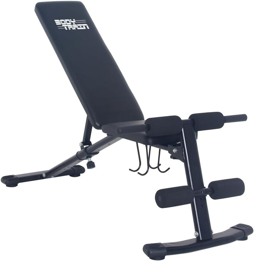 Adjustable Squat Rack & Foldable Weight Bench Set Home Gym Package