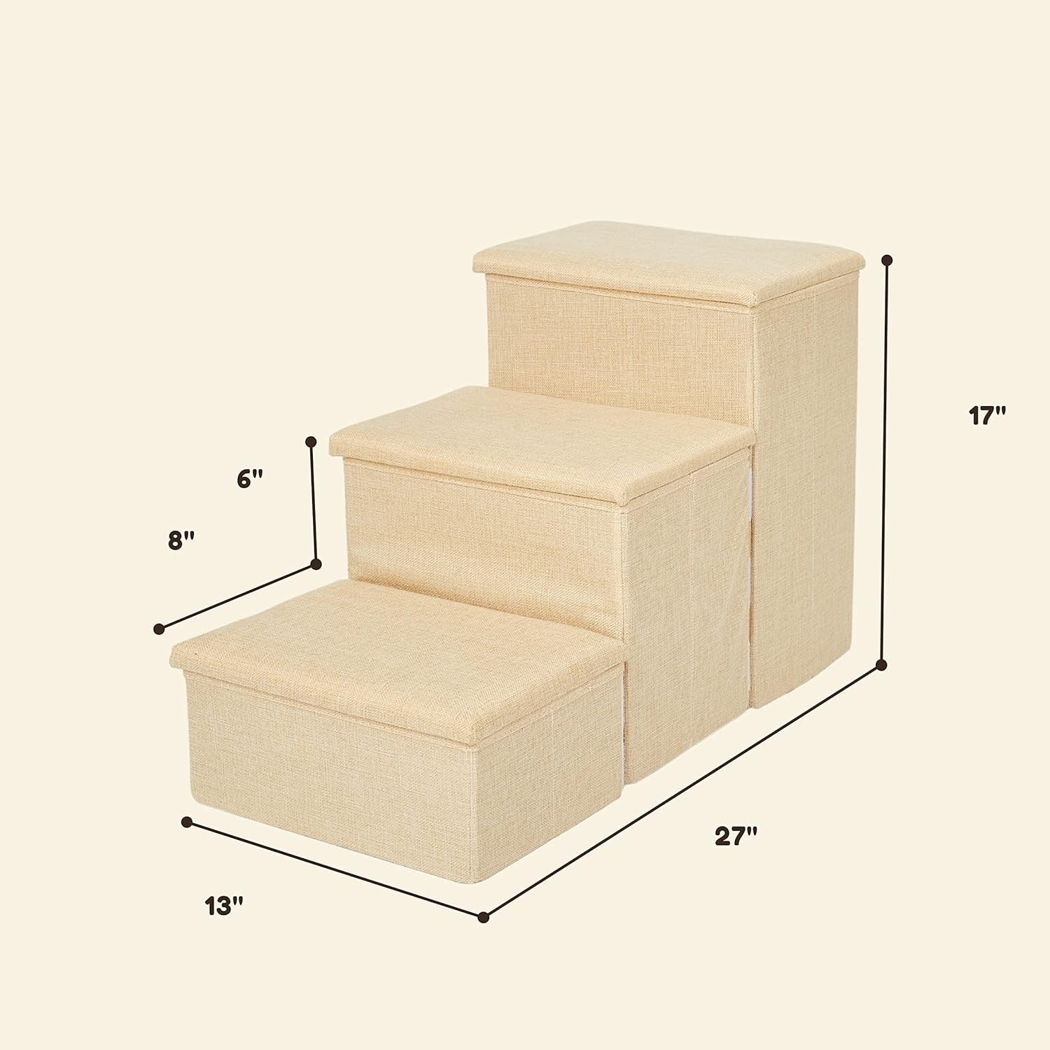 Adjustable Dog Stairs with Storage Puppy Small Medium Pet Steps