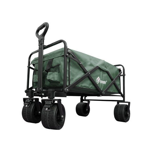 Green Heavy Duty 150kg Folding Festival Wagon All-Terrain Camping Beach Trolley