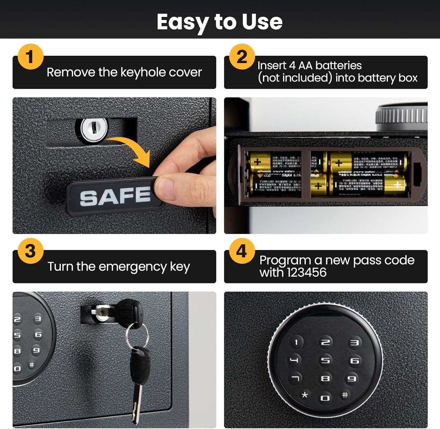 Digital Security Safe Box Keypad Lock Alarm Home Office Steel
