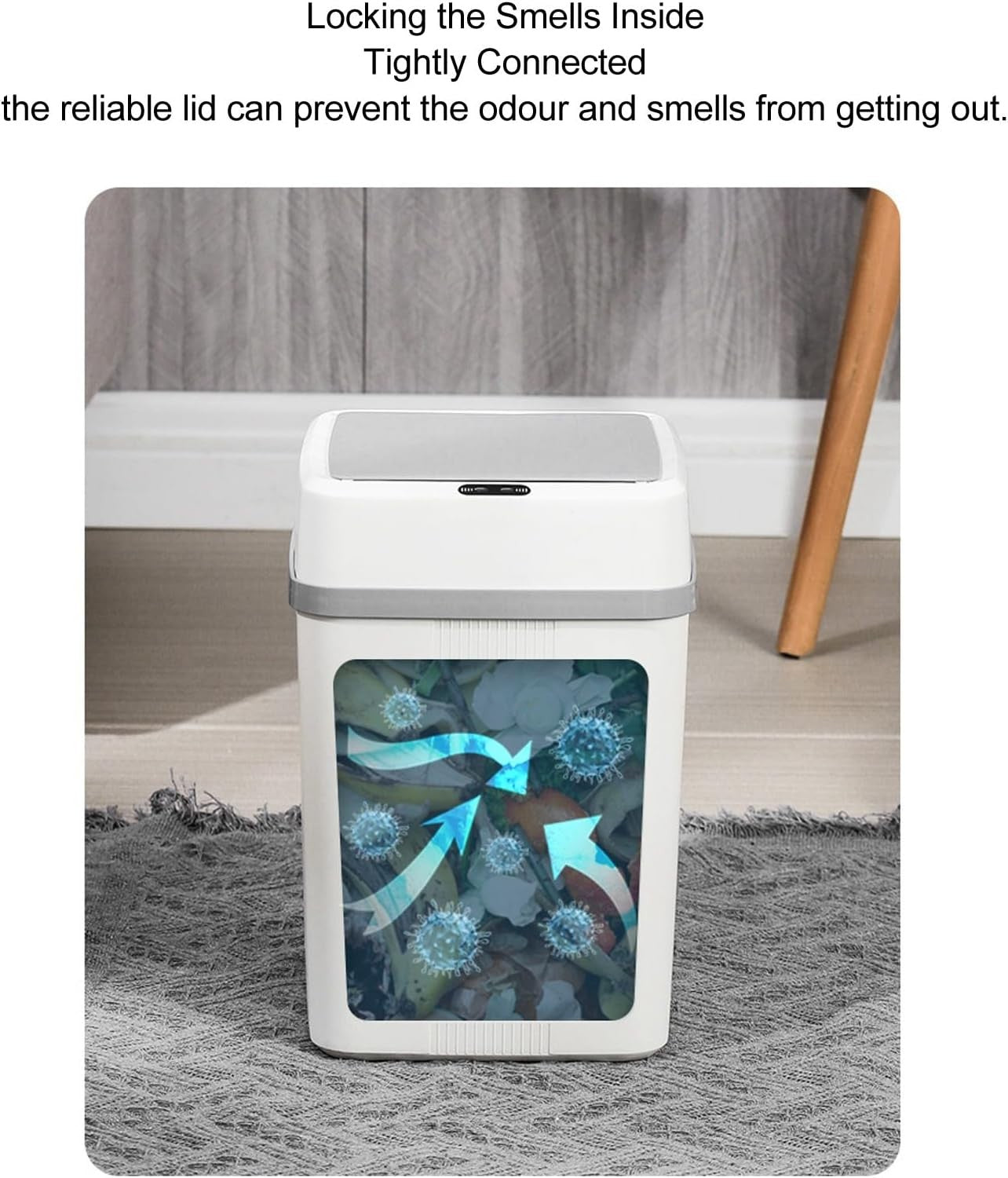 10L Automatic Touchless Bathroom Bin Infrared Sensor Waterproof