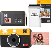 2-in-1 Instant Camera Photo Printer 38 Sheets Bluetooth Yellow