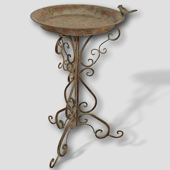 Antique Cast Iron Bird Bath 75cm – Decorative Garden Sculpture Feeder