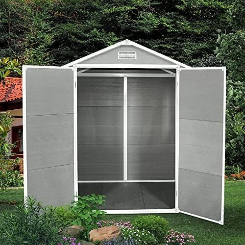 Outdoor Garden Storage Shed 6x4ft Plastic Box with Floor & Ventilation