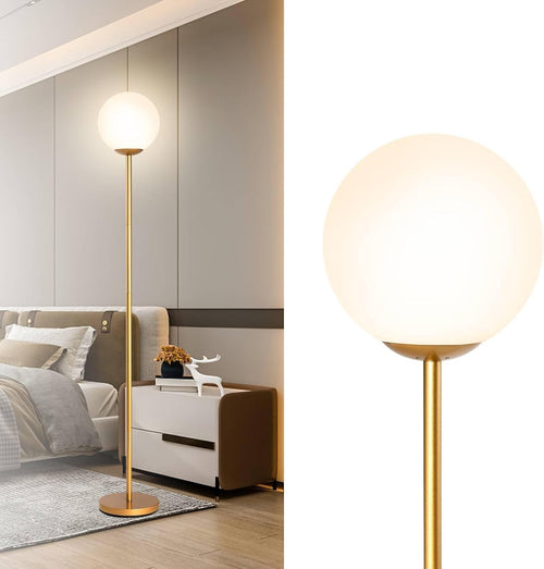 Dimmable Floor Lamp Linen Shade Remote Control Tall Standing Light Bedroom