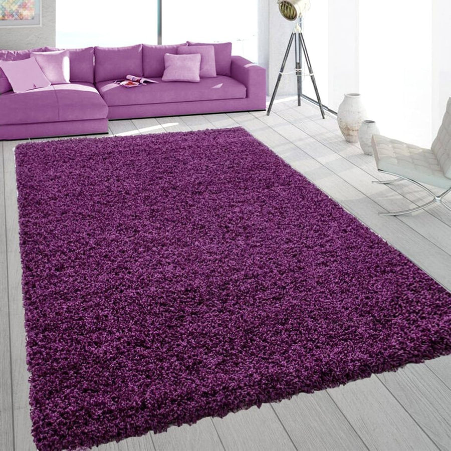 Extra Large Shaggy Rug 160x230cm 5cm Thick Soft High Pile Purple Carpet