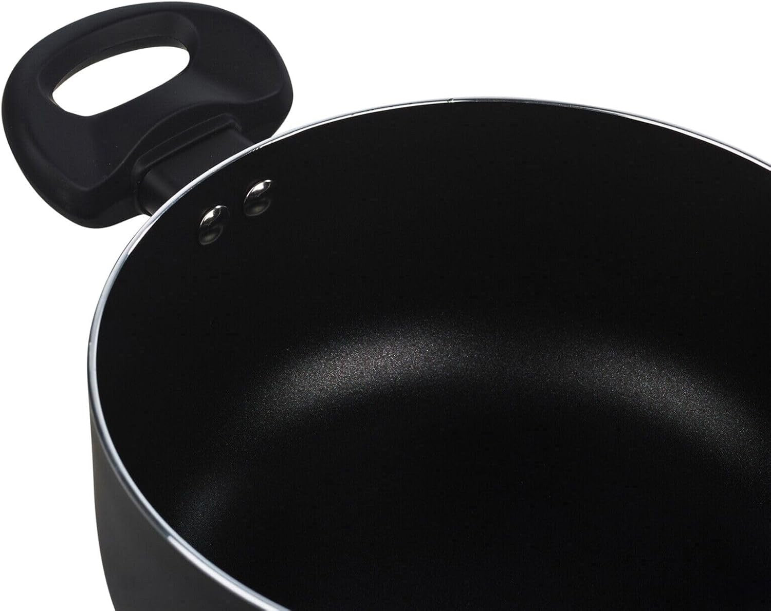 15pcs Matte Black Non Stick Cookware Set with Grill Pan & Soft-Touch Handles