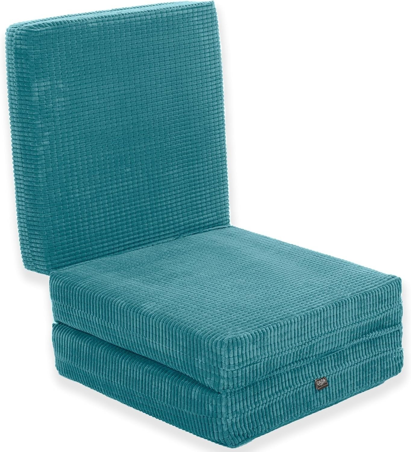 Z Bed Chair Futon Mattress Teal Fold Out Single Sofa Bed Footstool Seat