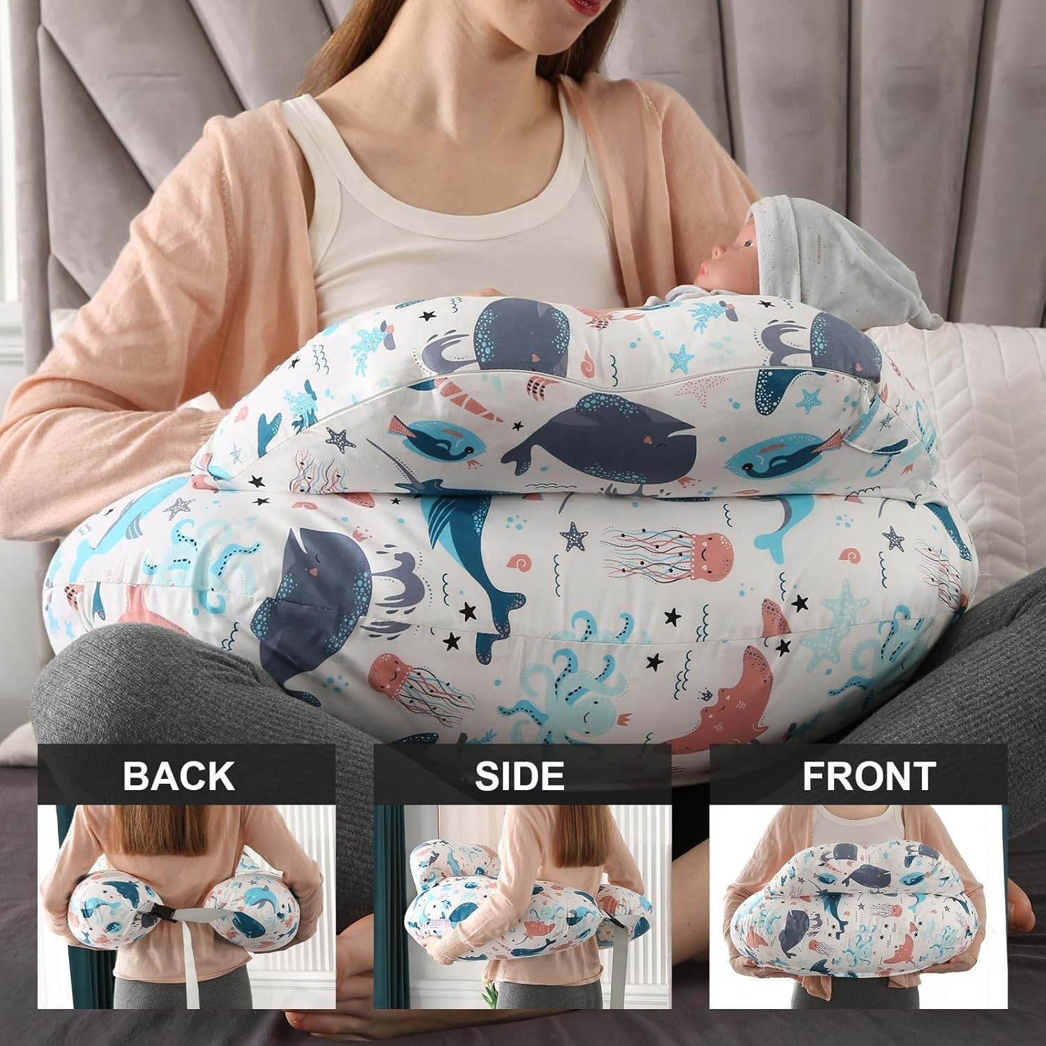Pregnancy Nursing Pillow U Shape Breastfeeding Support Cushion Washable