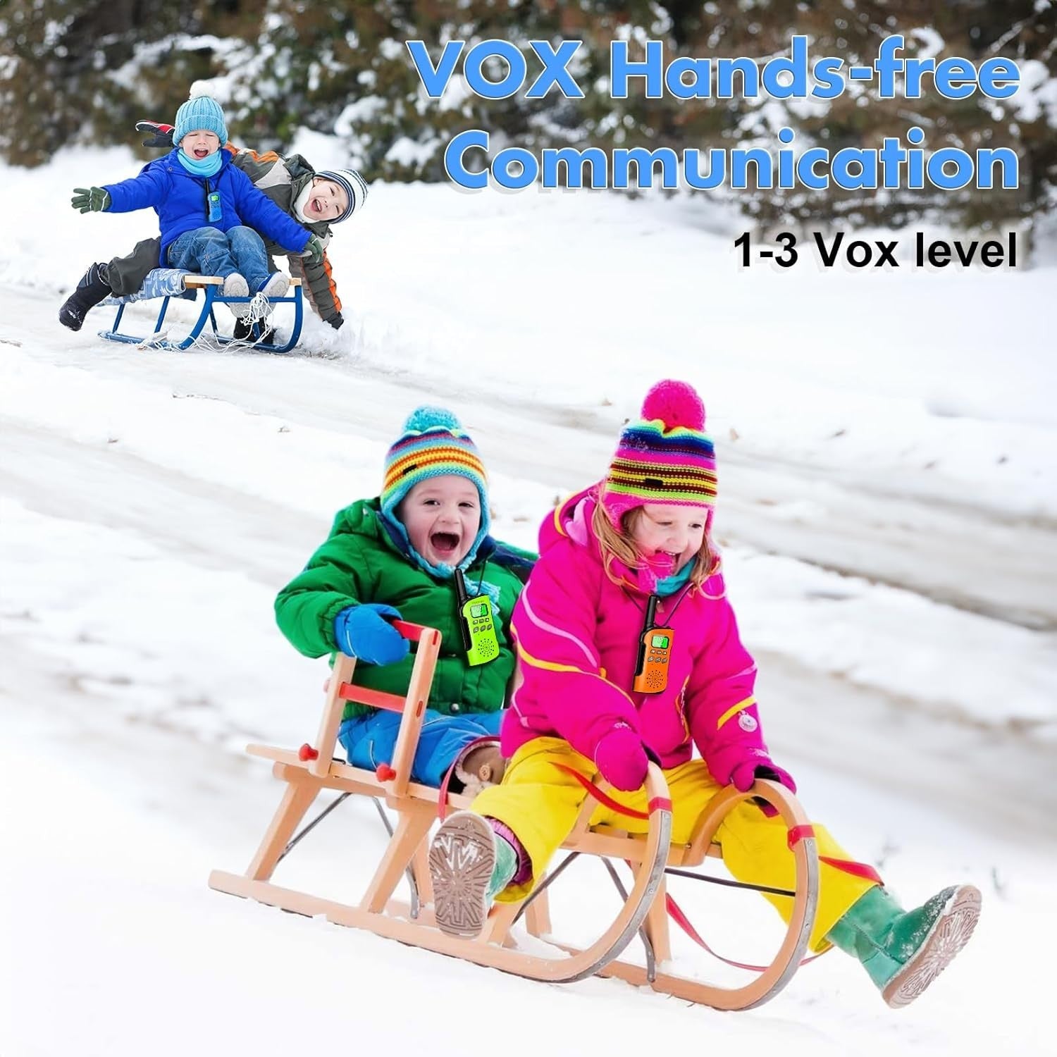 Kids Walkie Talkies 3 Pack USB-C Rechargeable VOX Long Range Toy Radios