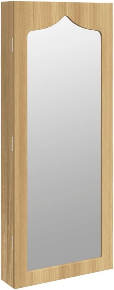 Wall Mounted Mirror Jewelry Cabinet Lockable Storage with Drawers 90cm