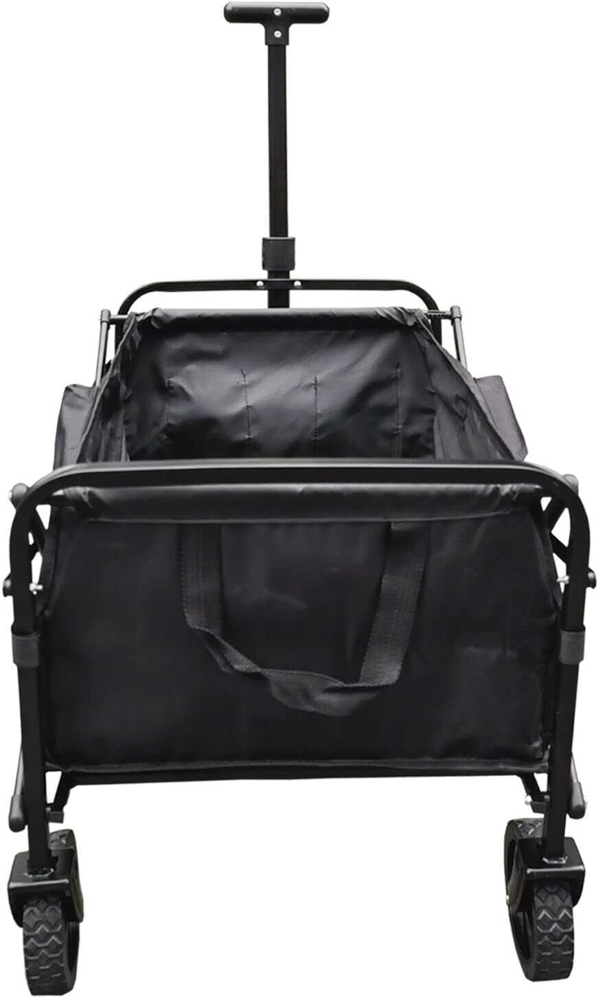 100kg Folding Garden Trolley Cart Collapsible Wagon w/ All-Terrain Wheels 100L