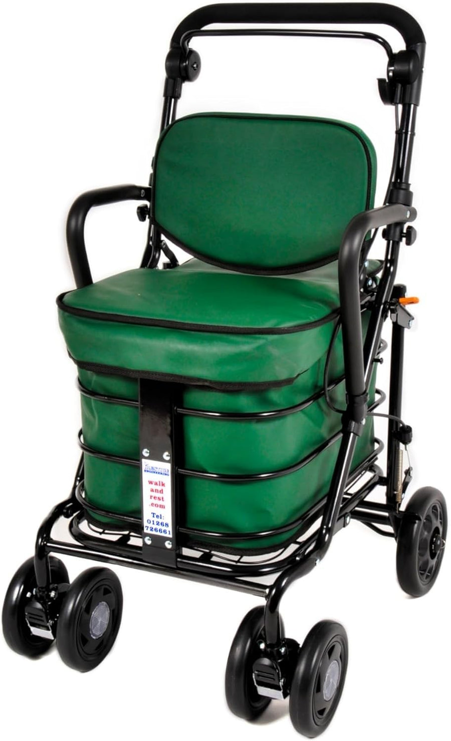 Mobility Trolley with Seat & Handbrake – Foldable Walking Aid Fully Assembled