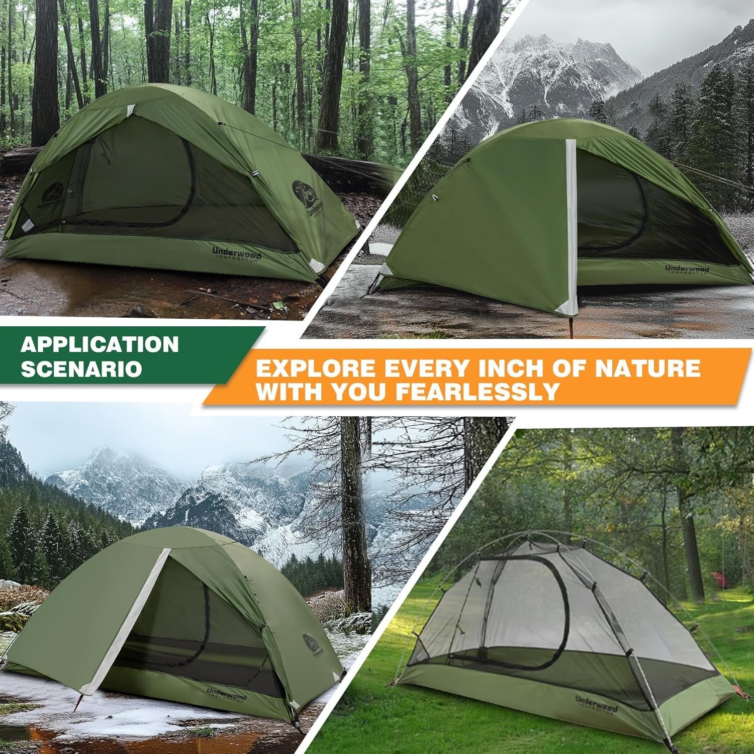 3 Man Camping Tent Lightweight Waterproof Dome 3 Season Hiking