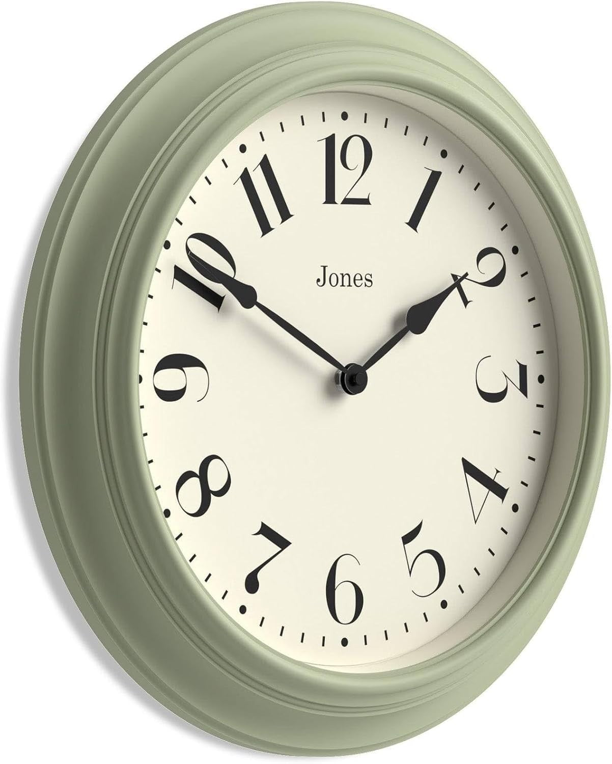 40cm Sage Green Wall Clock Silent Classic Retro Round Decor for Kitchen Home