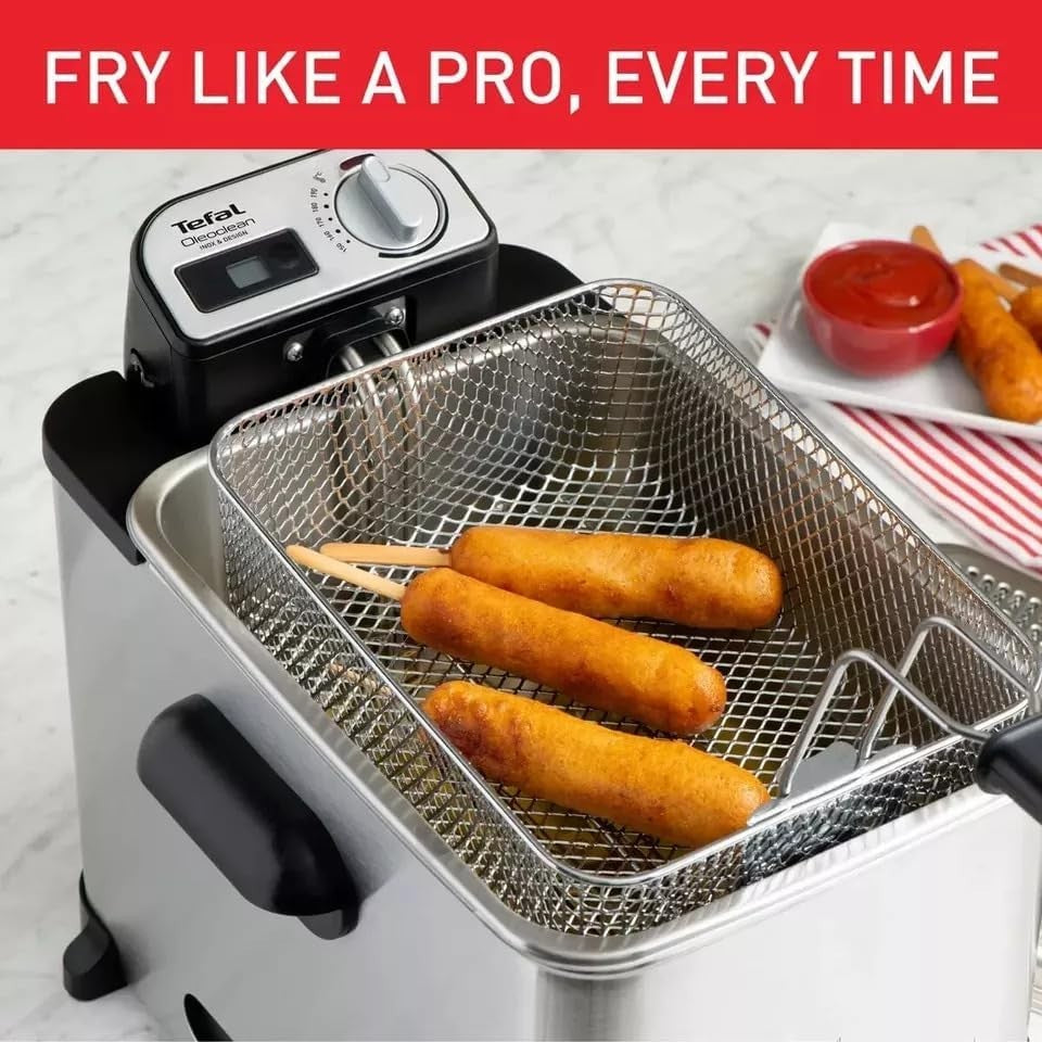3.5L Deep Fat Fryer Oil Filtration System 2300W Large Family Capacity