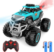 All Terrain RC Monster Truck 2.4GHz Spray Car w/ Lights Music 2 Batteries