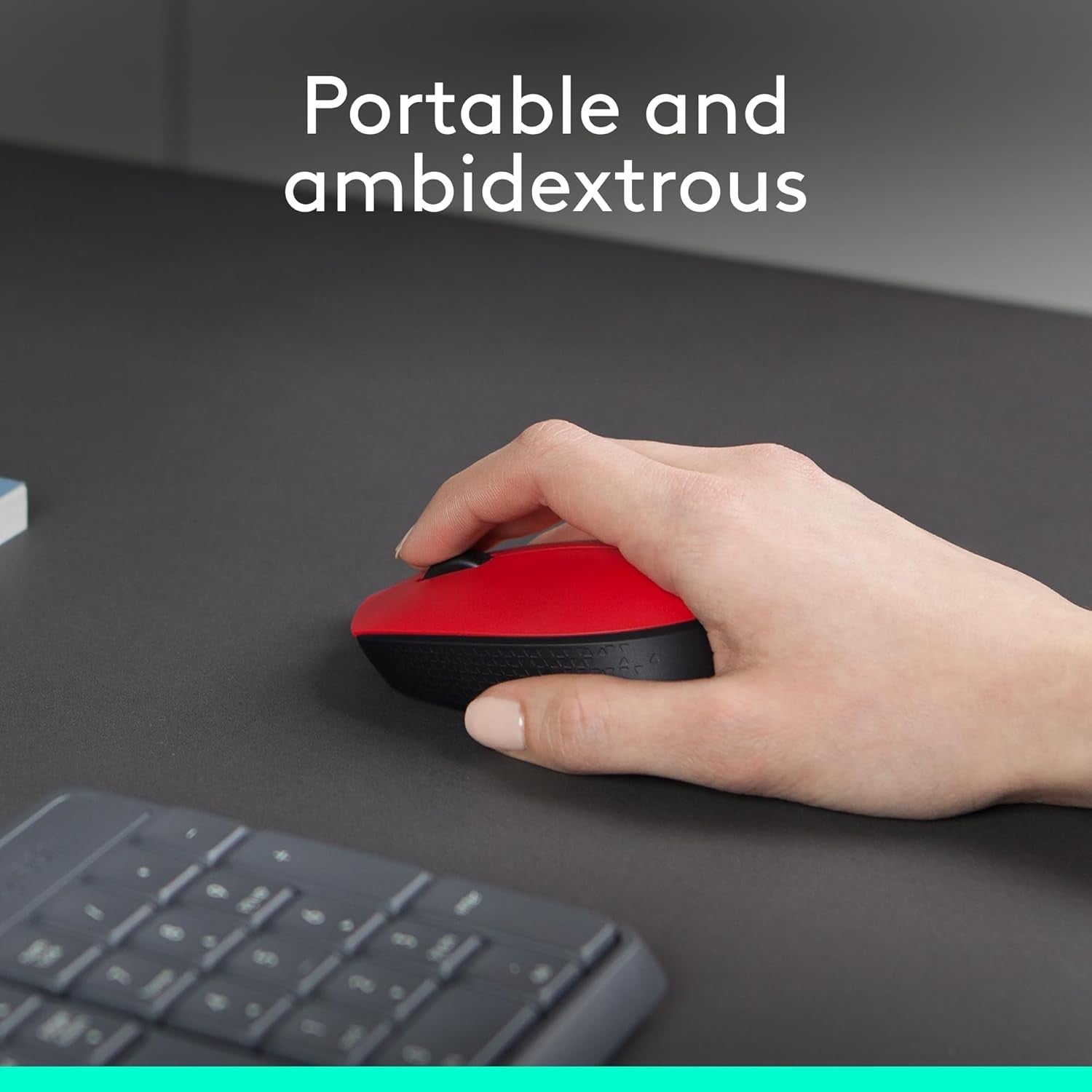 Wireless Mouse 2.4GHz USB Optical Laptop PC 12 Month Battery Red