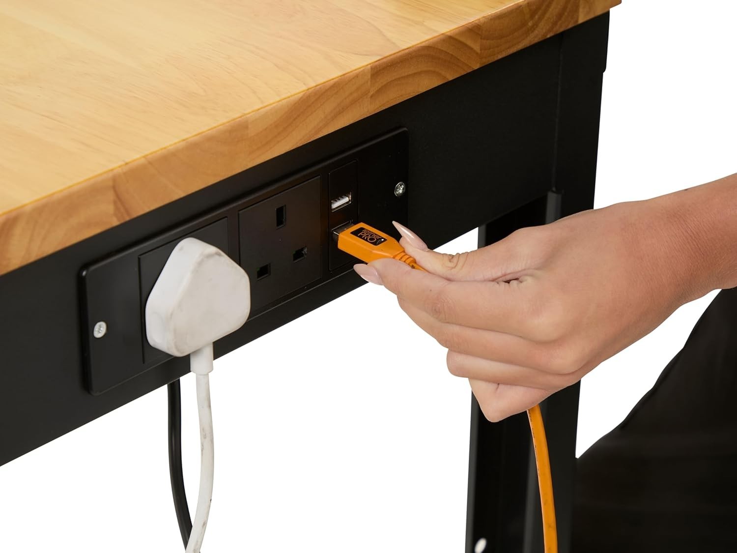 Adjustable Heavy Duty Workbench 800kg with Power Sockets USB 1220mm Wide