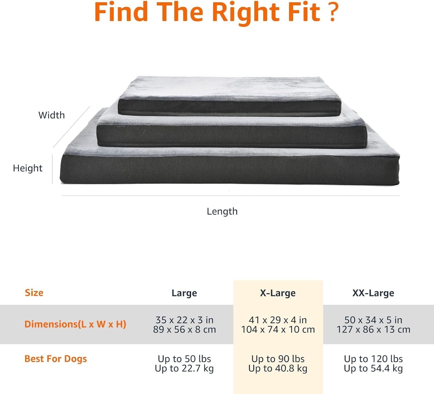 XL Orthopedic Dog Bed 104x74cm U Shape Bolster Washable Grey