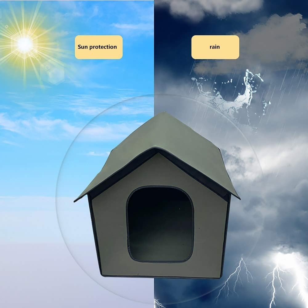 Waterproof Foldable Outdoor Cat Dog House | Winter Shelter for Pets 38x35cm