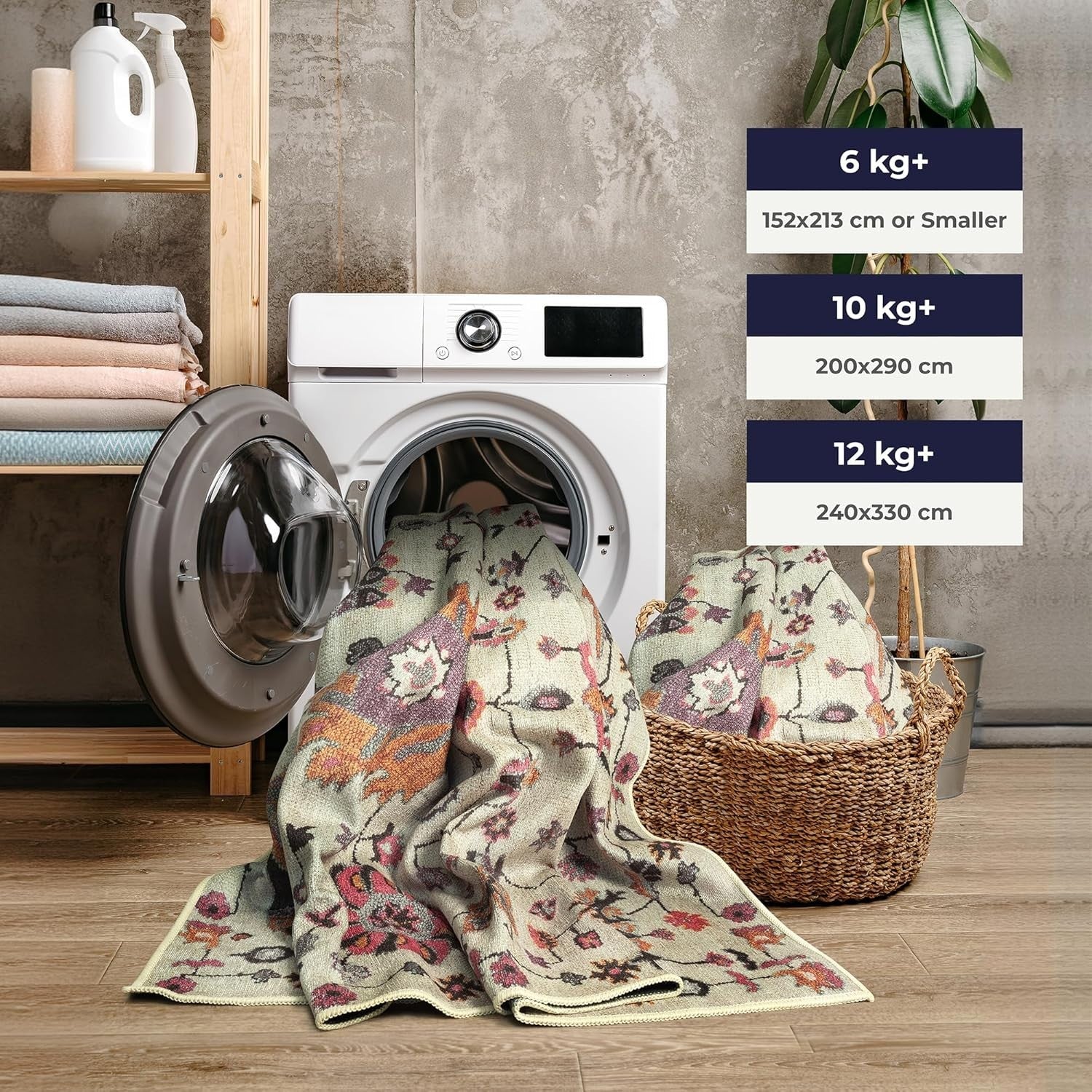 Washable Runner Rug 60x180cm Non-Slip Short Pile Dusk Beige Pink Vintage Hallway