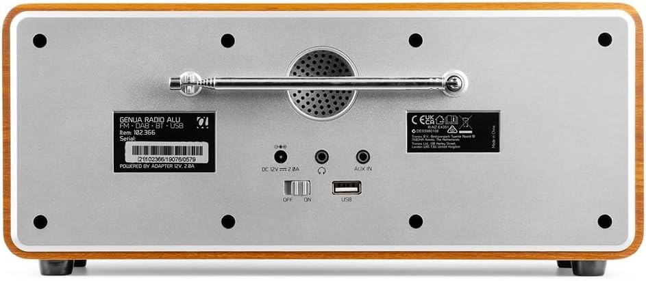DAB+ Digital Radio Bluetooth Stereo 50W Dual Alarm Colour Display Silver