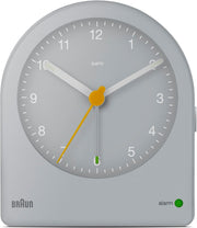 Grey Analogue Alarm Clock Quiet Quartz Backlight Compact Bedside