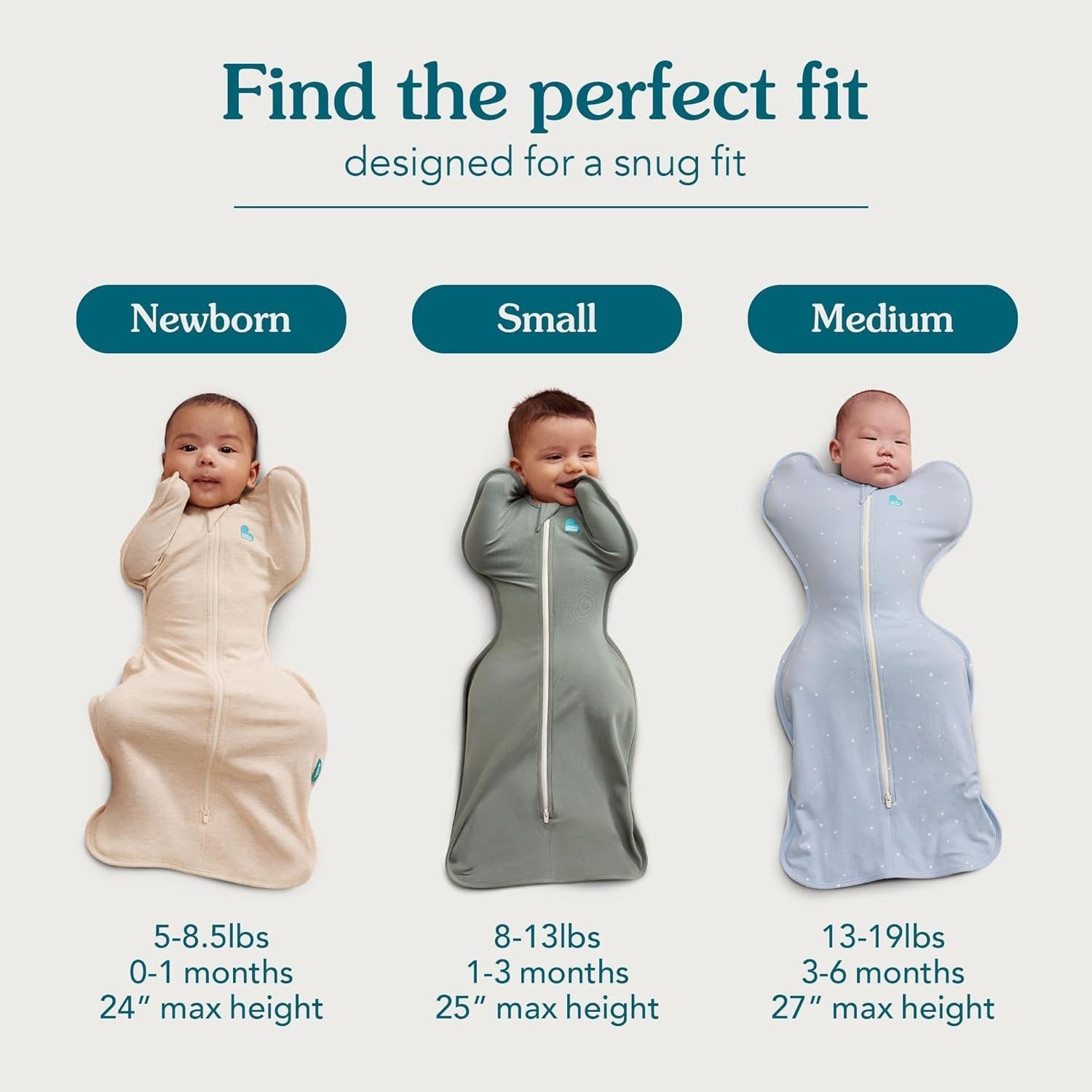 Newborn Swaddle Sleep Sack 2.5 TOG Arms-Up 2.2-3.8kg Pebbles Rose