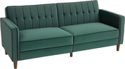 Green  Velvet 3 Seater Sofa Bed Click Clack Recliner Couch Guest Sleeper