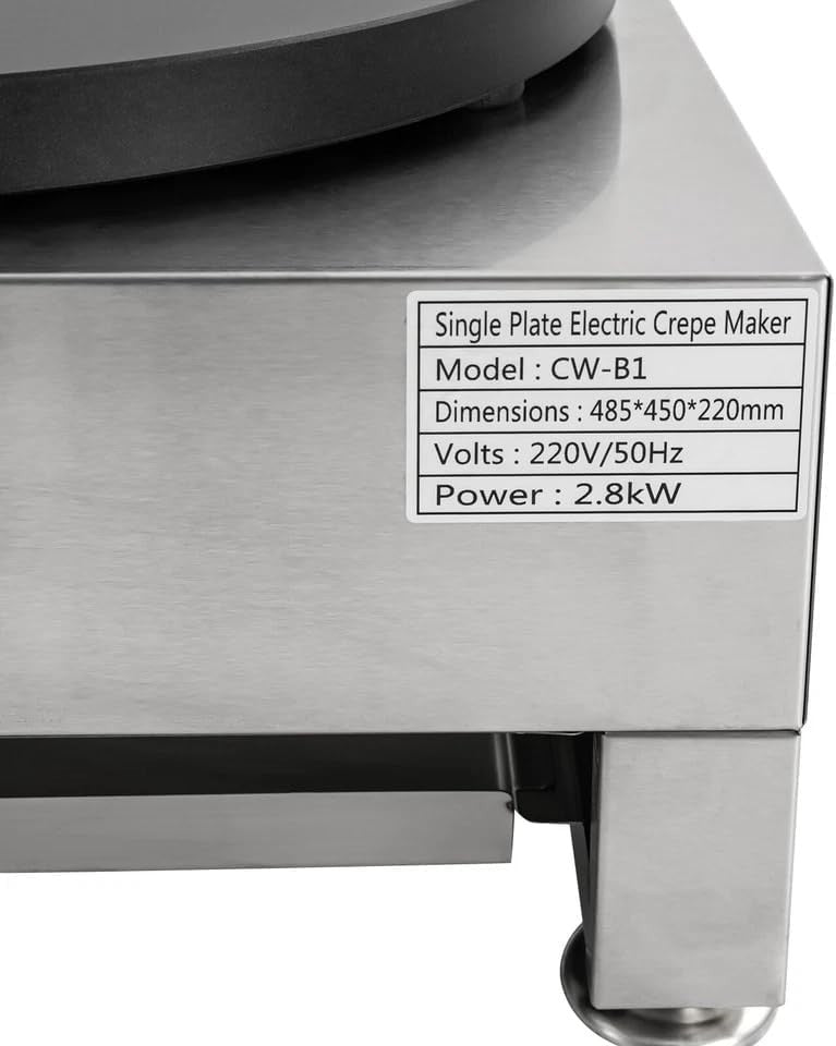15.75" Electric Crepe & Pancake Maker 2.8KW Non-Stick Hotplate 300°C