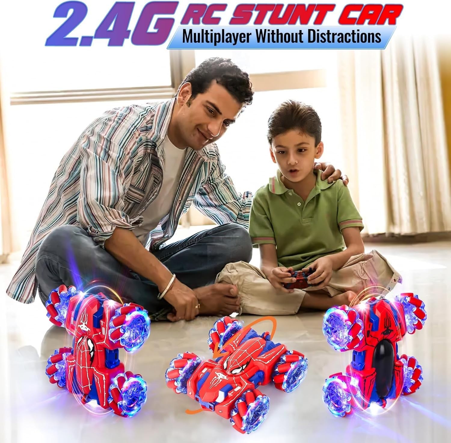 4WD 360° Rotation Double Sided Rechargeable Remote Control Toy for Kids Boys 3-1