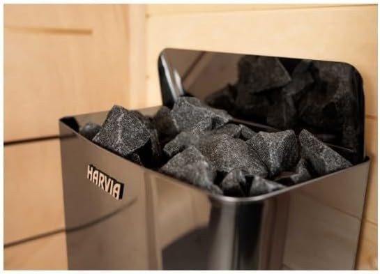 The Wall Black Steel Sauna Stove 4.5 kW with Built-In Control Unit