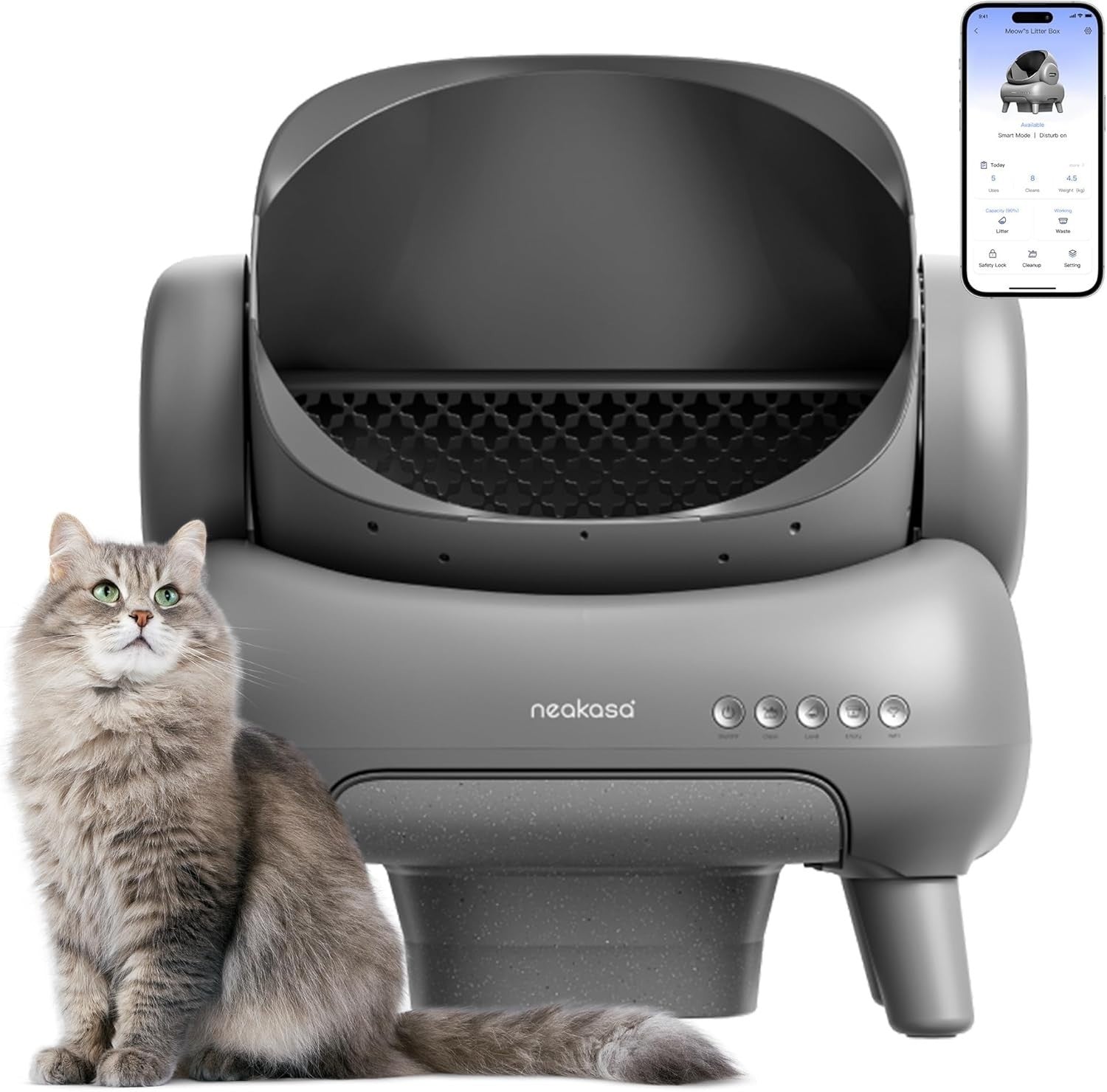 XXL Self Cleaning Cat Litter Box Open Top App Control Odour Free
