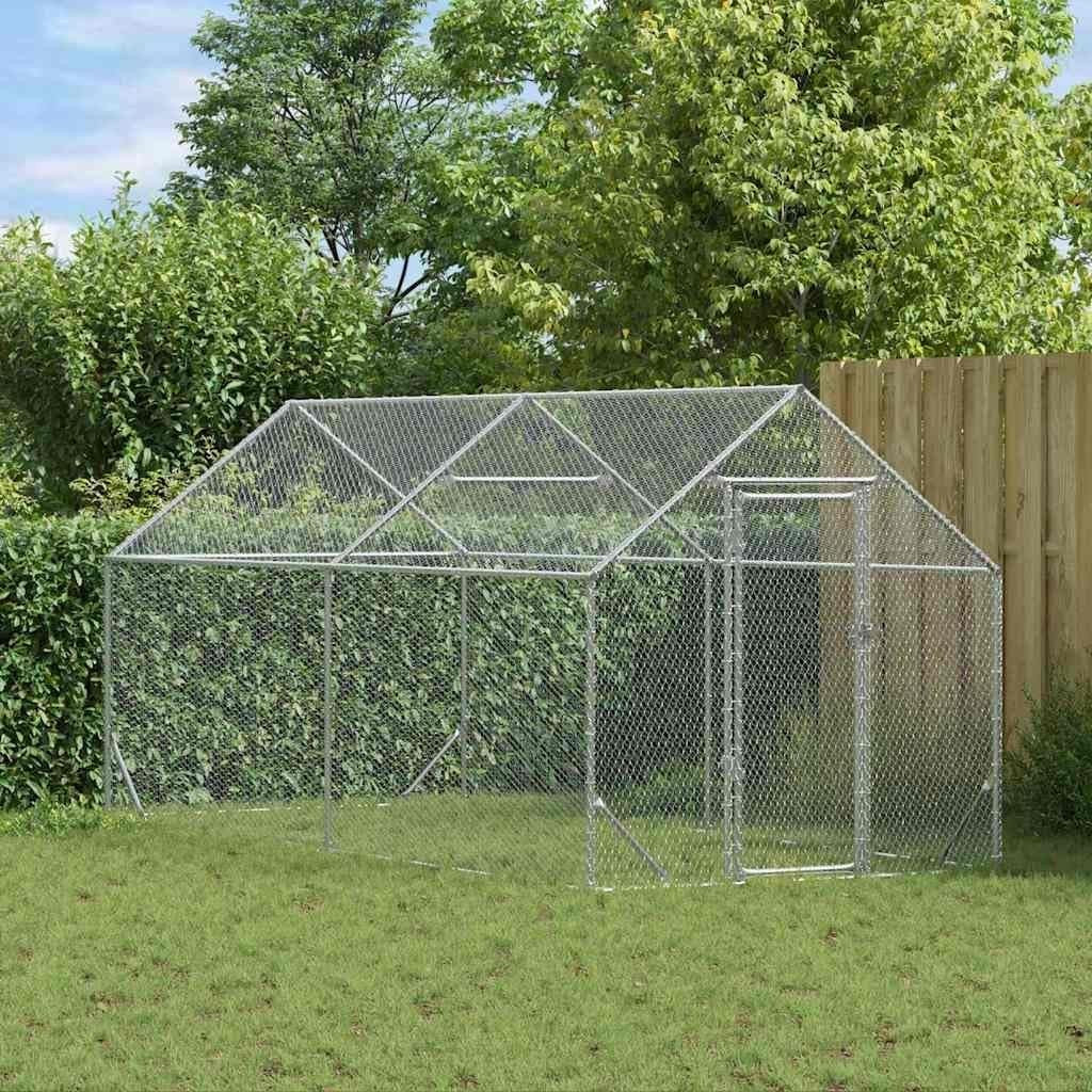 XXL Galvanised Steel Chicken Cage 400x170x177cm