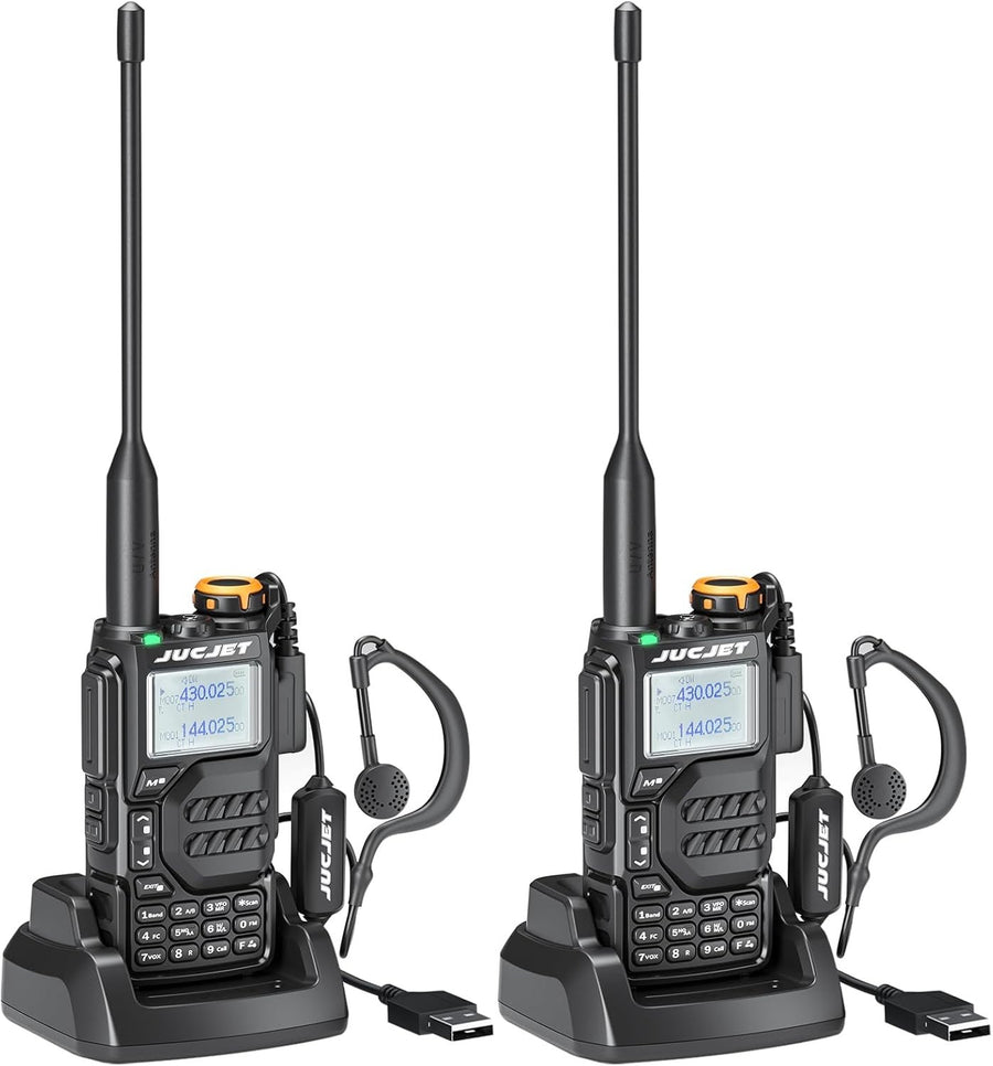 Dual Band Walkie Talkies 2 Pack VHF UHF 200CH Long Range LED Light