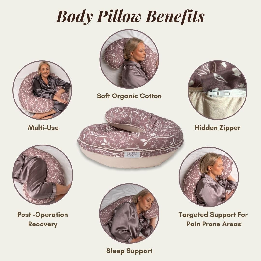Cooling C-Shaped Body Pillow Pregnancy Back Pain Relief Side Sleeper