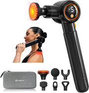 Massage Gun with Heat Deep Tissue Percussion Long Handle Red Light