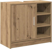 Rustic Oak Bathroom Sink Cabinet 63x29x55cm – Wooden Vanity Unit