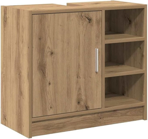 Rustic Oak Bathroom Sink Cabinet 63x29x55cm – Wooden Vanity Unit