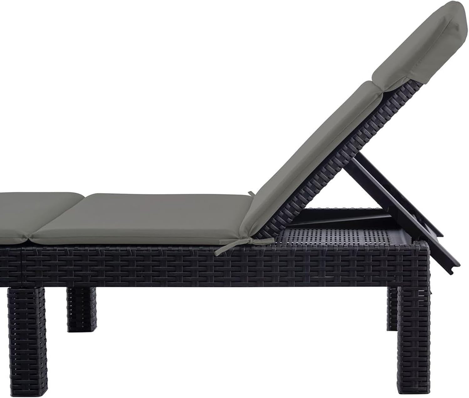 Adjustable Outdoor Garden Sun Lounger with Cushion, Weatherproof & Foldable