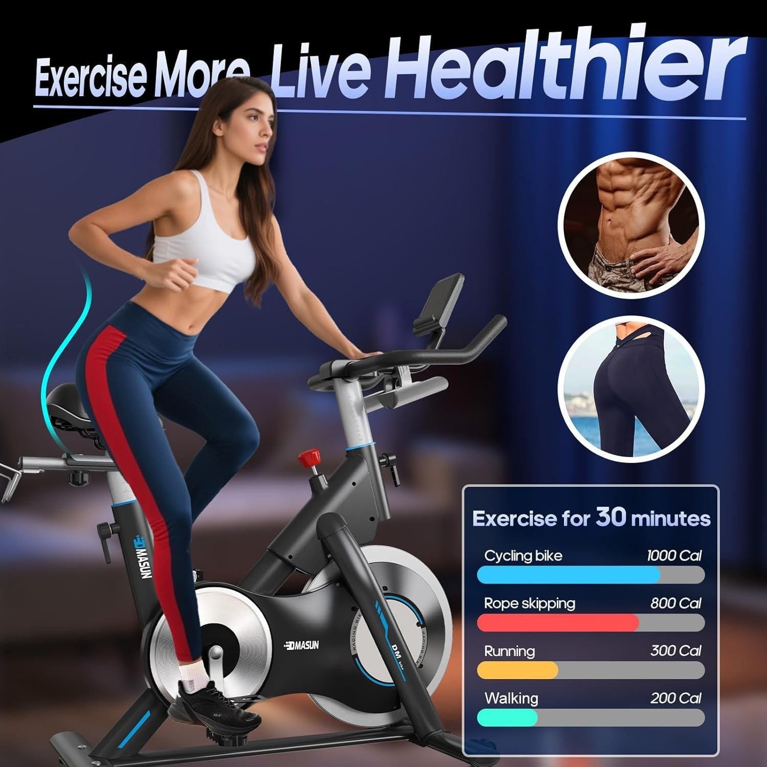 Quiet Magnetic Pro Exercise Bike w/ 15kg Flywheel, LCD, Rack & 400lb Capacity