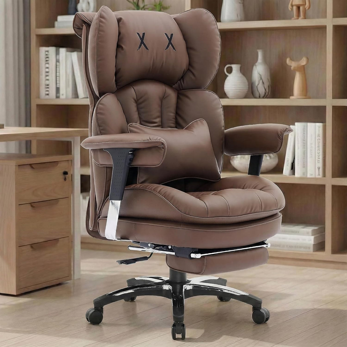 Executive Office Chair PU Leather Recliner 200kg Swivel w/ Footrest